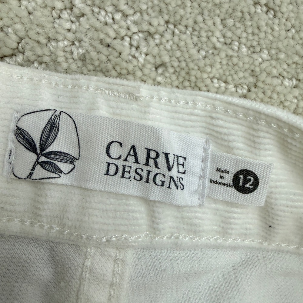 Carve Designs Oahu Shorts Womens 12 White Corduroy Raw Hem Stretch 11468 - Picture 8 of 13
